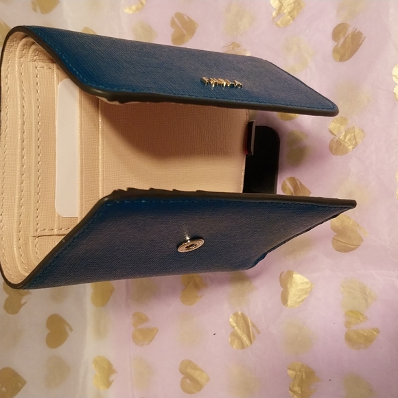Furla Trifold Blue & Beige Saffiano Wallet (Nwot) - Picture 16 of 16